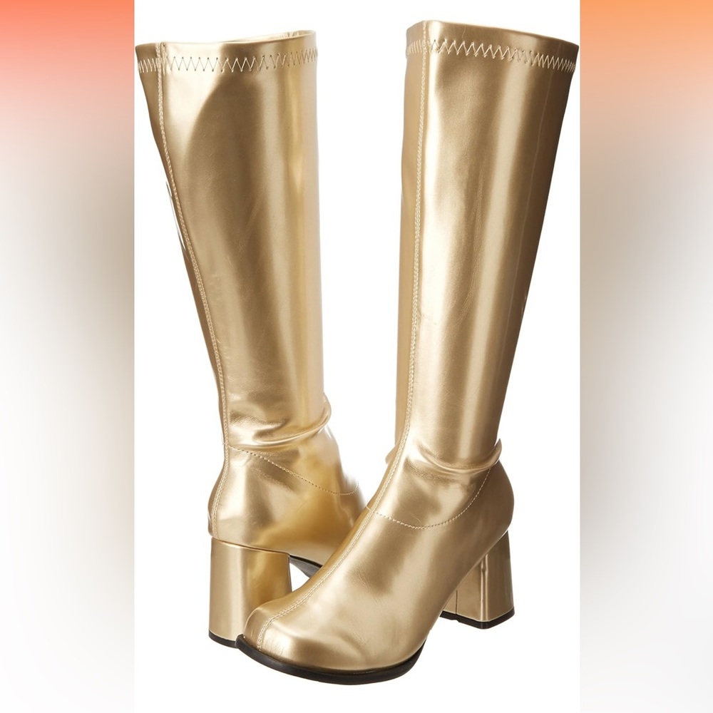 Gold Knee-High Women's Boots